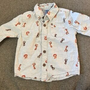 Kids' Animal Print Shirt - Beige and Brown